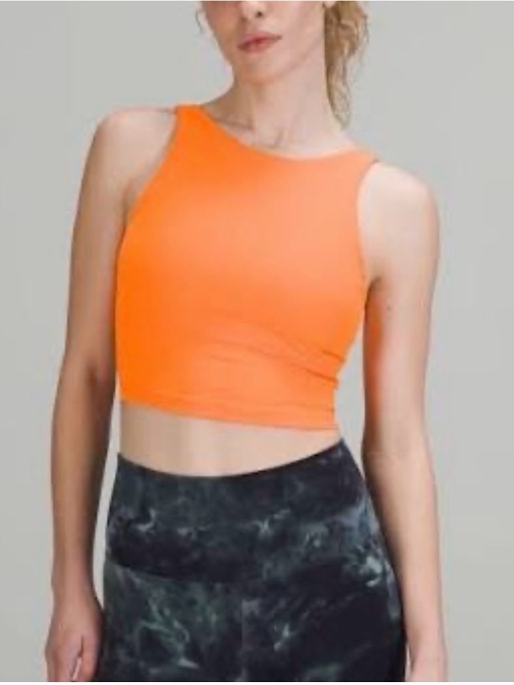 Lululemon Orange Soda Align Cropped Bra Tank Top- Women